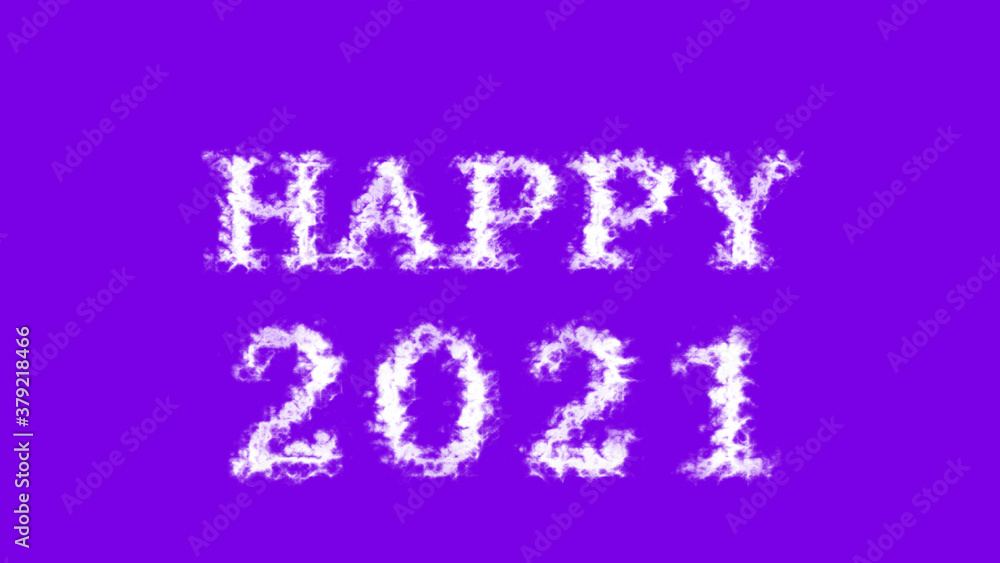 Happy 2021 cloud text effect violet isolated background. animated text effect with high visual impact. letter and text effect. Happy 2021 cloud text effect violet isolated background. animated text effect with high visual impact. letter and text effect.