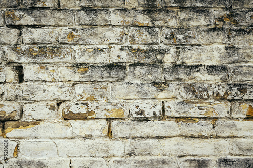 Background of rustic white brick wall