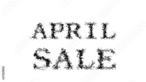 April Sale smoke text effect white isolated background. animated text effect with high visual impact. letter and text effect. 