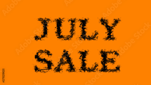 July Sale smoke text effect orange isolated background. animated text effect with high visual impact. letter and text effect. 