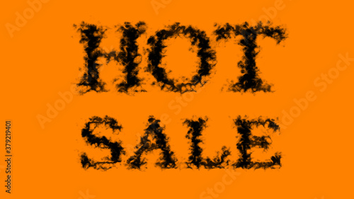Hot Sale smoke text effect orange isolated background. animated text effect with high visual impact. letter and text effect. 