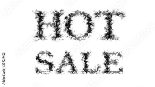 Hot Sale smoke text effect white isolated background. animated text effect with high visual impact. letter and text effect. 