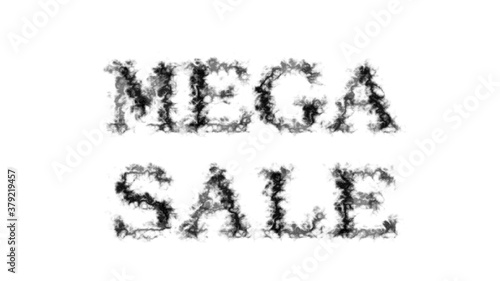 Mega Sale smoke text effect white isolated background. animated text effect with high visual impact. letter and text effect. 