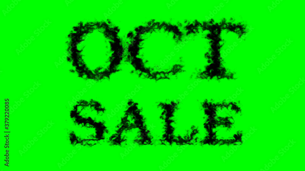 Oct Sale smoke text effect green isolated background. animated text effect with high visual impact. letter and text effect. Oct Sale smoke text effect green isolated background. animated text effect with high visual impact. letter and text effect.