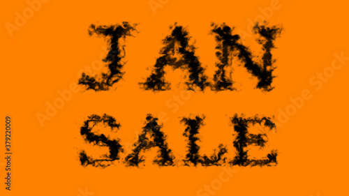 Jan Sale smoke text effect orange isolated background. animated text effect with high visual impact. letter and text effect. 