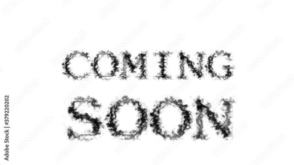 Coming Soon smoke text effect white isolated background. animated text effect with high visual impact. letter and text effect. Coming Soon smoke text effect white isolated background. animated text effect with high visual impact. letter and text effect.