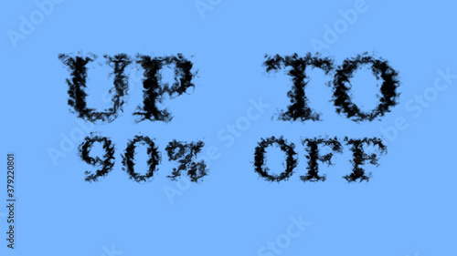 Up To 90% Off smoke text effect sky isolated background. animated text effect with high visual impact. letter and text effect. 