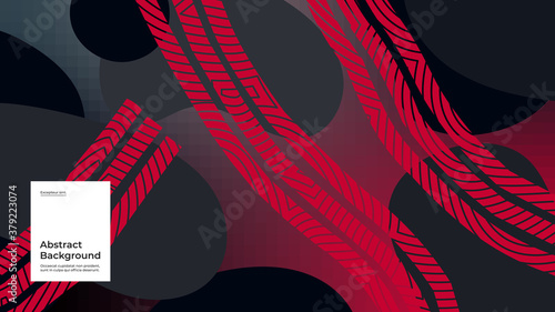 Abstract background illustration. Striped shapes and monochrome strokes. Decorative red gray minimal background, backdrop. Geometric texture, flow shapes and gradient. Eps10 vector.