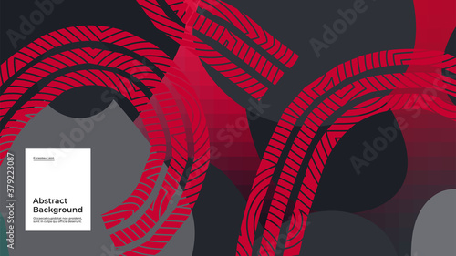 Abstract background illustration. Striped shapes and monochrome strokes. Decorative red gray minimal background, backdrop. Geometric texture, flow shapes and gradient. Eps10 vector.