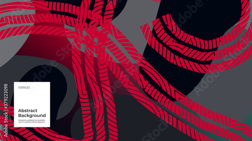 Abstract background illustration. Striped shapes and monochrome strokes. Decorative red gray minimal background, backdrop. Geometric texture, flow shapes and gradient. Eps10 vector.
