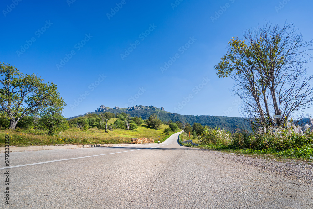 Summer day on Old mountain road to Babin Zub national park in Serbia