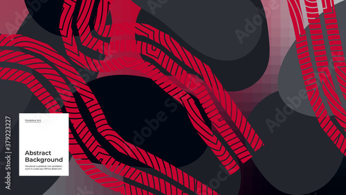 Abstract background illustration. Striped shapes and monochrome strokes. Decorative red gray minimal background, backdrop. Geometric texture, flow shapes and gradient. Eps10 vector.
