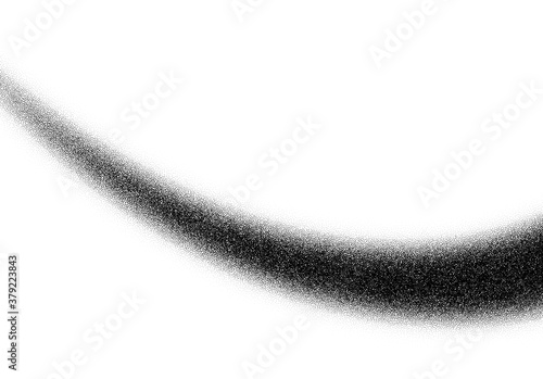 Dotwork curve line pattern vector background. Black noise stipple dots. Sand grain effect. Ray dots grunge banner. Abstract noise dotwork pattern. Gradient stipple. Stochastic dotted vector background