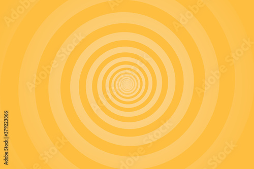 Yellow spiral background. Swirl, circular shape on yellow background