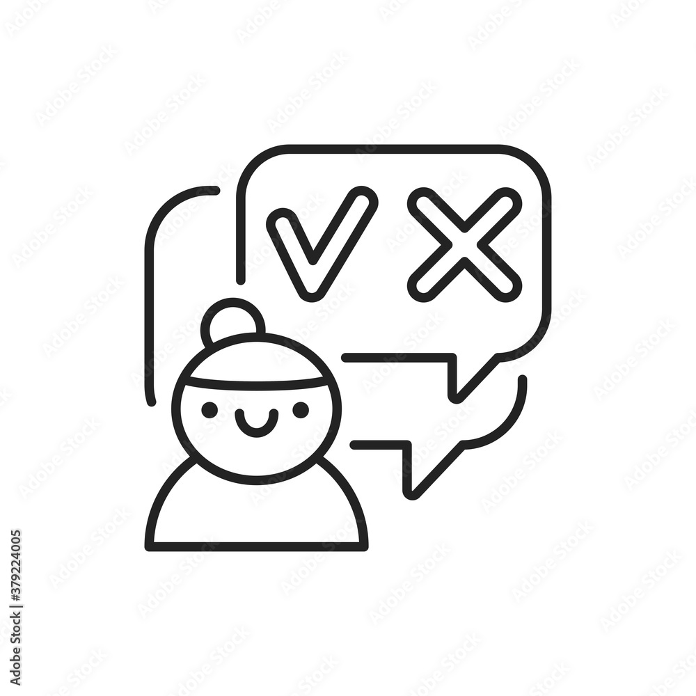 Decision-making black line icon. Soft skills. Pictogram for web, mobile app, promo. UI UX design element. Decision-making black line icon. Soft skills. Pictogram for web, mobile app, promo. UI UX design element.