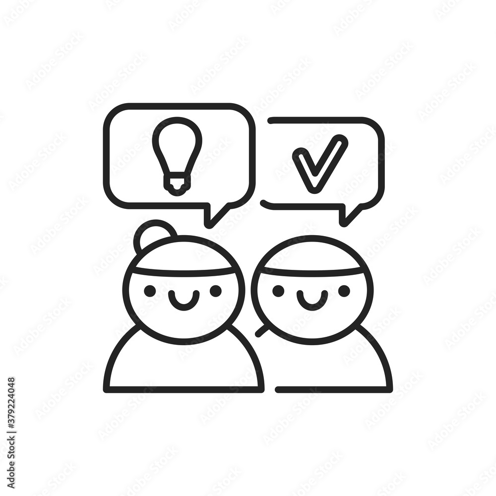 Logical reasoning black line icon. Soft skills. Pictogram for web, mobile app, promo. UI UX design element. Logical reasoning black line icon. Soft skills. Pictogram for web, mobile app, promo. UI UX design element.