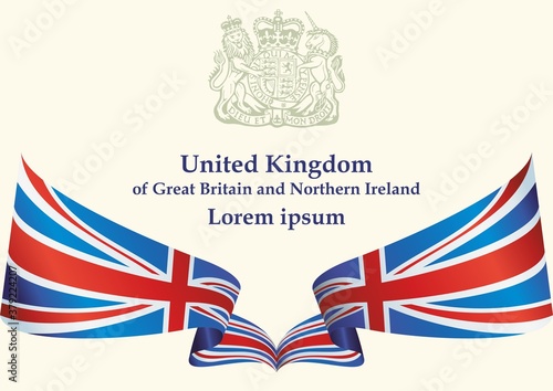 Flag of the United Kingdom, United Kingdom of Great Britain and Northern Ireland. Bright, colorful vector illustration