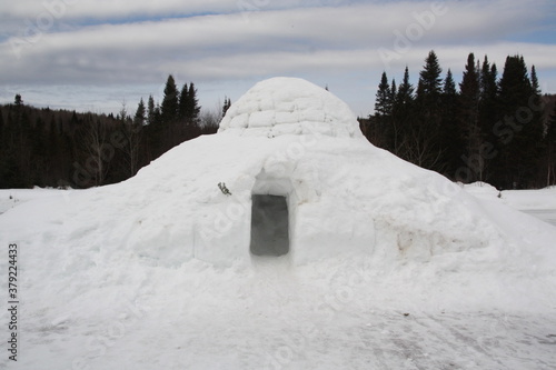 Typical, glass Igloo in Laurentides, Quebec, Canada © Sabrina