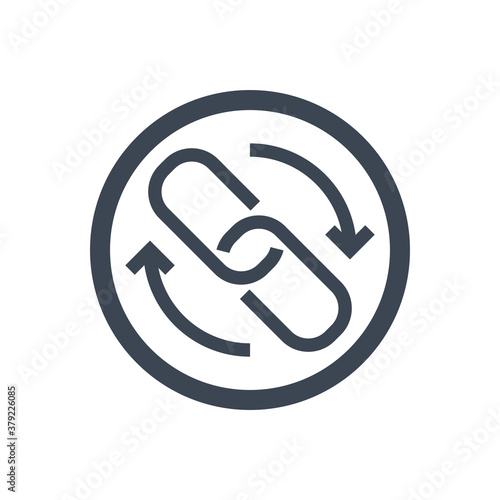 Backlinks Related Vector Glyph Icon. Isolated on White Background. Vector Illustration.