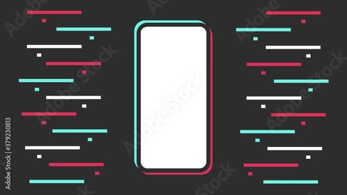 Editorial animation. Animated screensaver of the popular service Tik Tok.