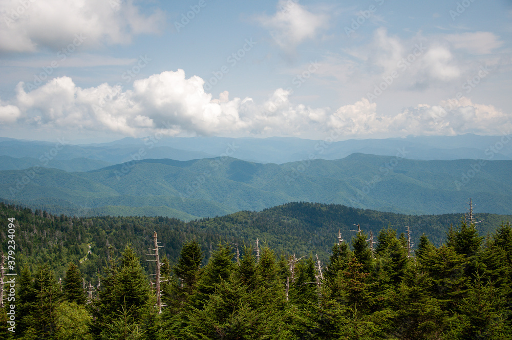 mountains and clouds