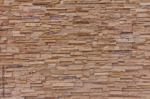 Yellow Stone Brick Wall Texture Background