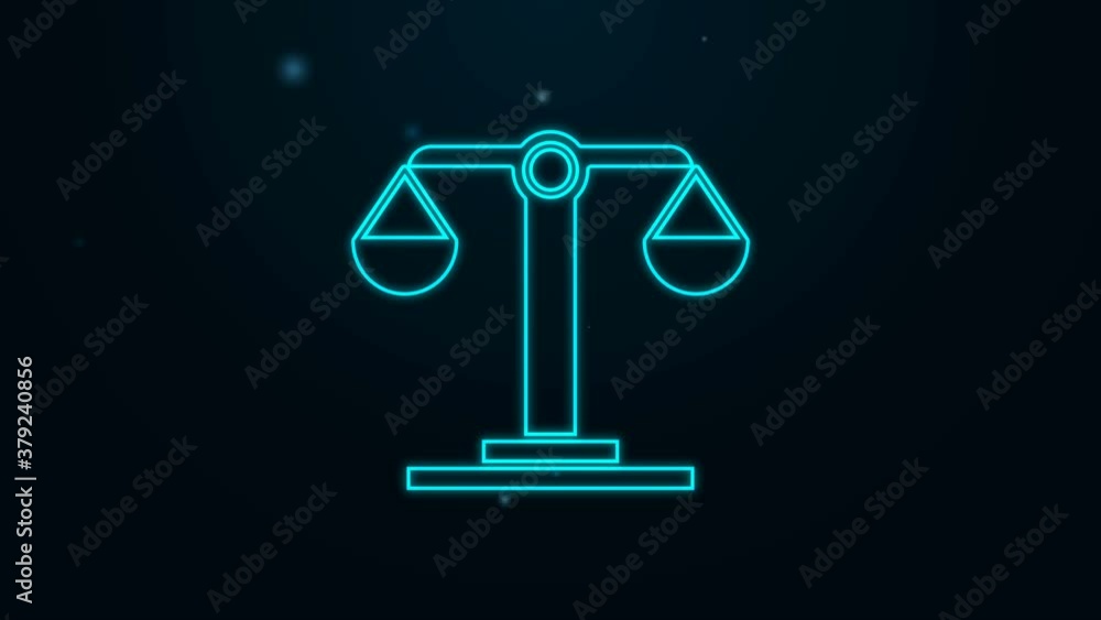 Glowing neon line Libra zodiac sign icon isolated on black background. Astrological horoscope collection. 4K Video motion graphic animation Glowing neon line Libra zodiac sign icon isolated on black background. Astrological horoscope collection. 4K Video motion graphic animation