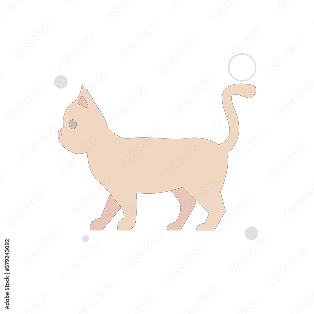 Cat vector flat illustration on white background
