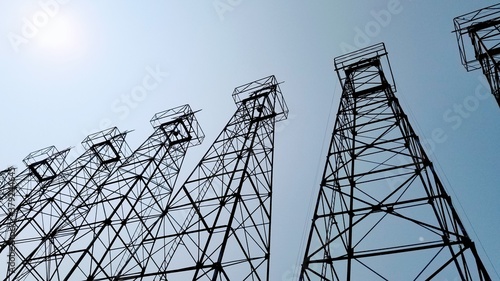 Fotografía East Texas oil derricks.