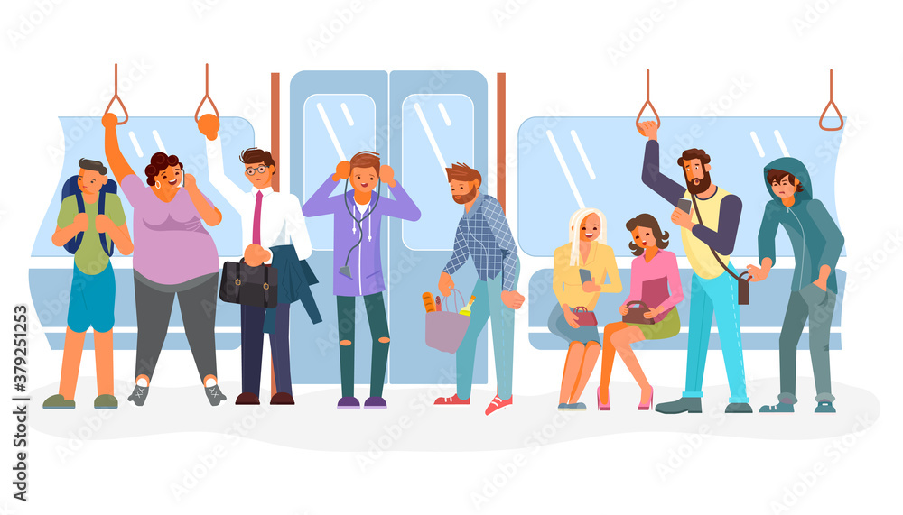 Obraz premium Subway passengers in public transport