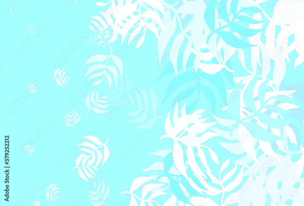 Light Green vector doodle backdrop with leaves.