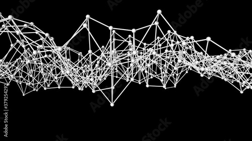 white 3D animated grid. loop abstract background. 3d render