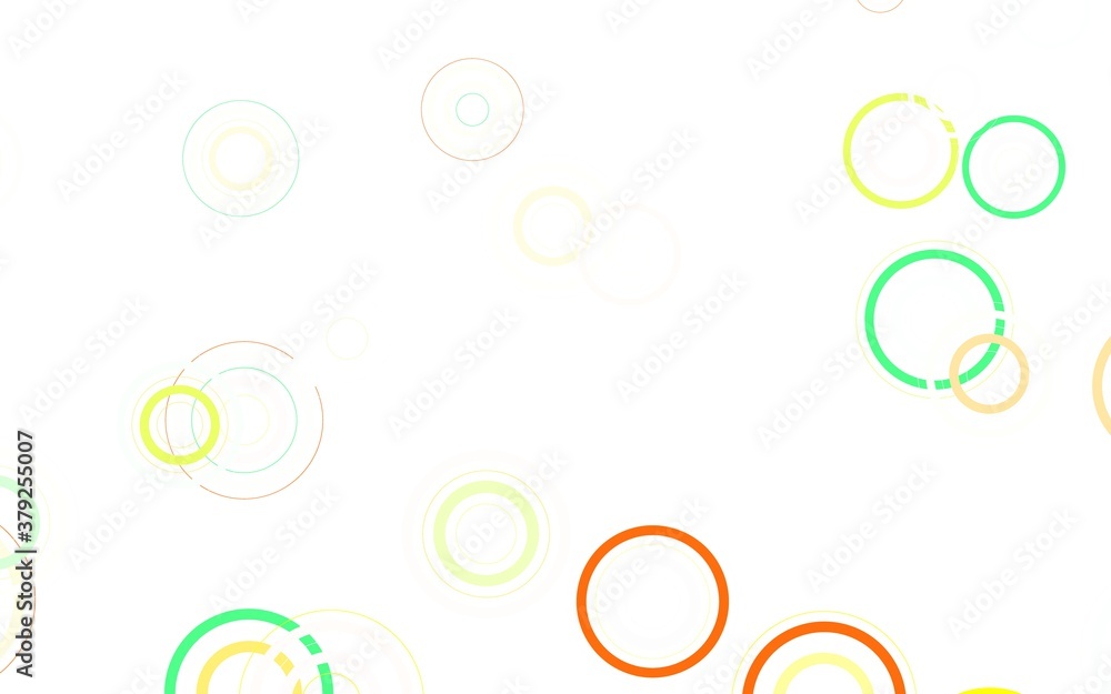 Light Pink, Green vector background with bubbles.
