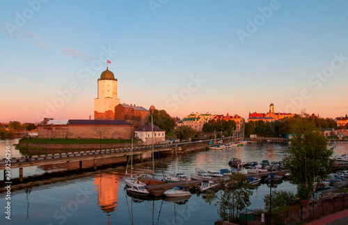 Castle and the Tower of St. Olav. Vyborg. Russia.