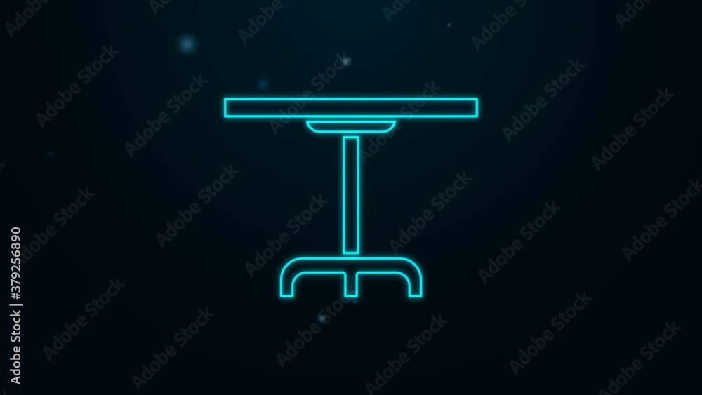 Glowing neon line Round table icon isolated on black background. 4K Video motion graphic animation Glowing neon line Round table icon isolated on black background. 4K Video motion graphic animation