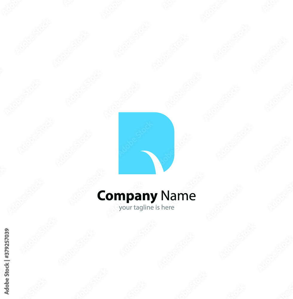 The simple elegant logo of letter D with white background Stock Vector ...