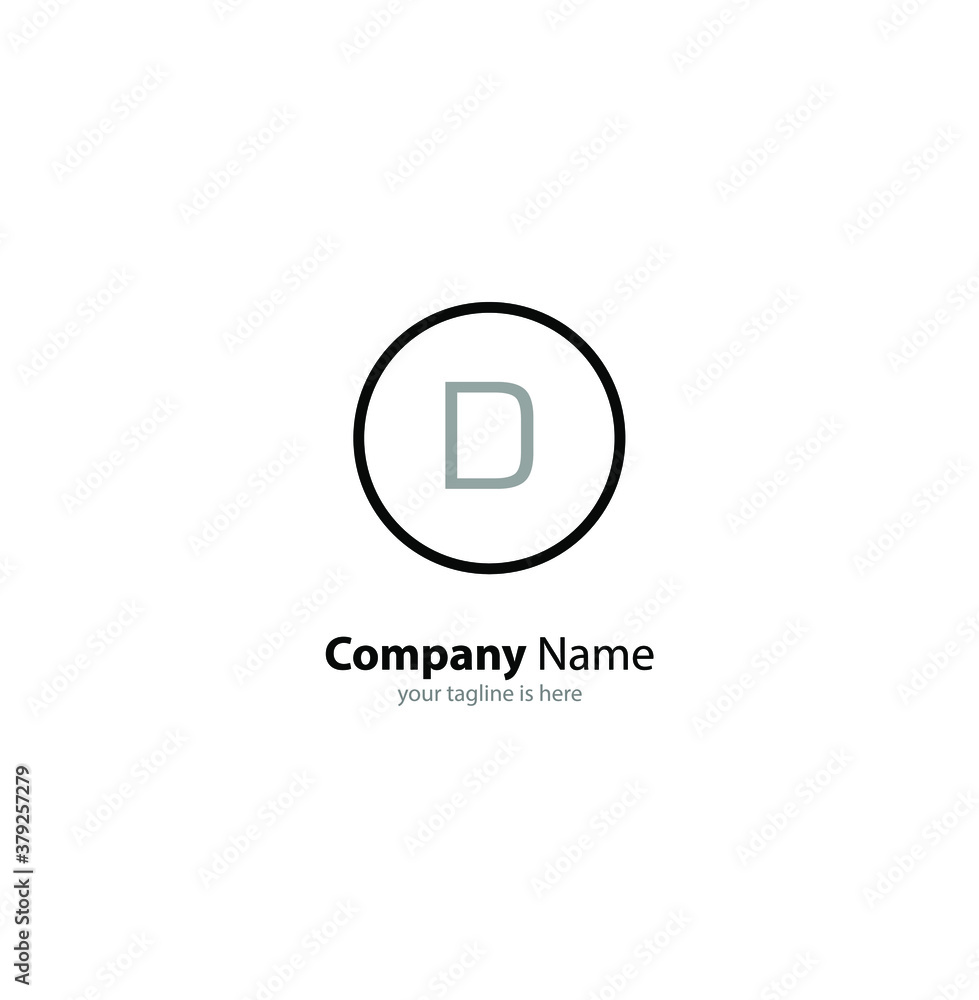 The simple elegant logo of letter D with white background The simple elegant logo of letter D with white background