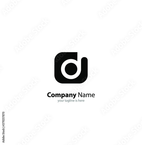The simple elegant logo of letter D with white background