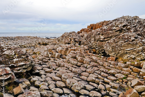 Stone columns formation in giant causeway Northern Ireland UK