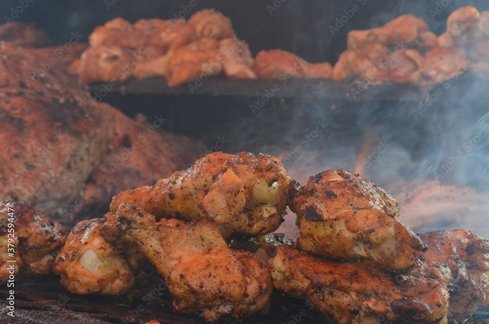 wings on the grill