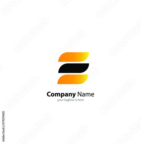 the simple modern logo of letter e with white background