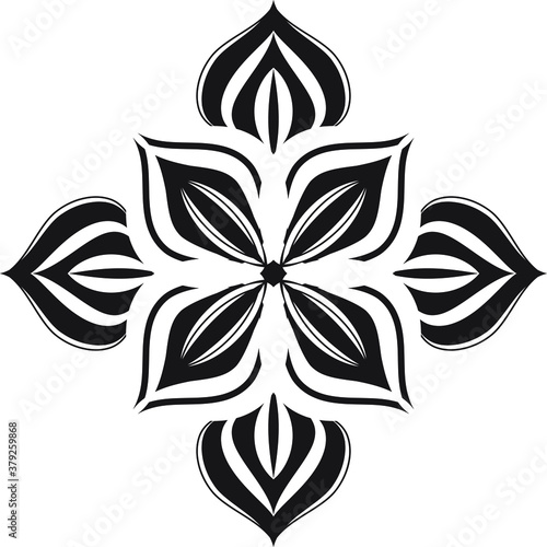 black and white antique Ottoman Turkish design motifs vector