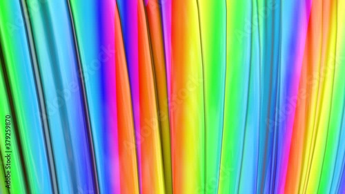 animated loop rainbow background. multicolored abstract surface with folds. 3d render