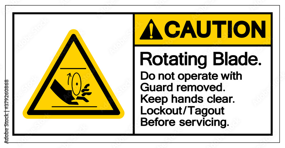 Caution Rotating Blade Symbol Sign, Vector Illustration, Isolate On White Background Label .EPS10