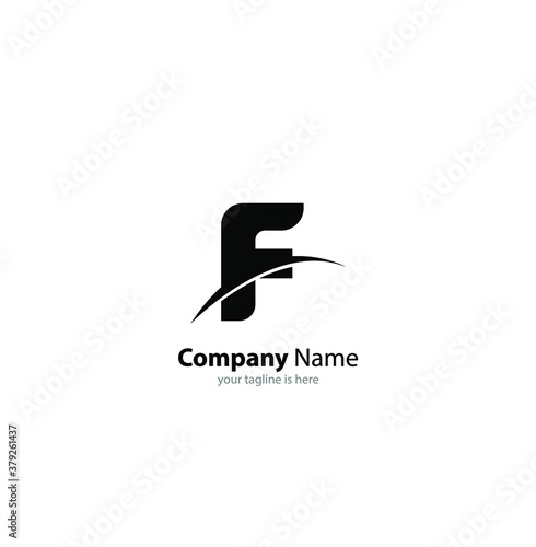 the simple elegant logo of letter f with white background