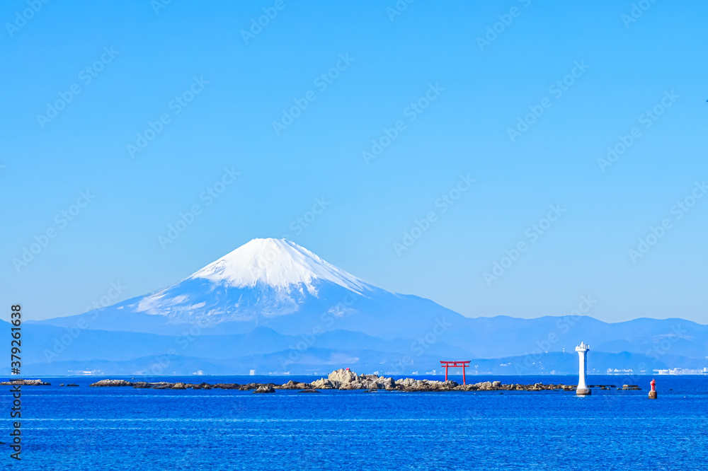 【冬の富士山】三浦半島から見る、富士山
