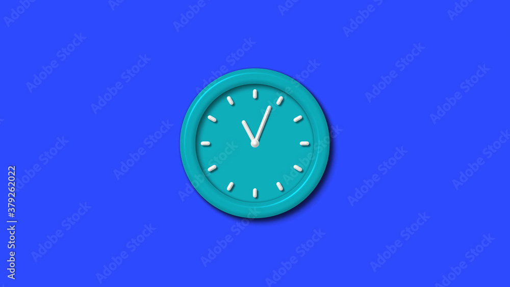 New cyan color 3d wall clock on blue background,wall clock New cyan color 3d wall clock on blue background,wall clock