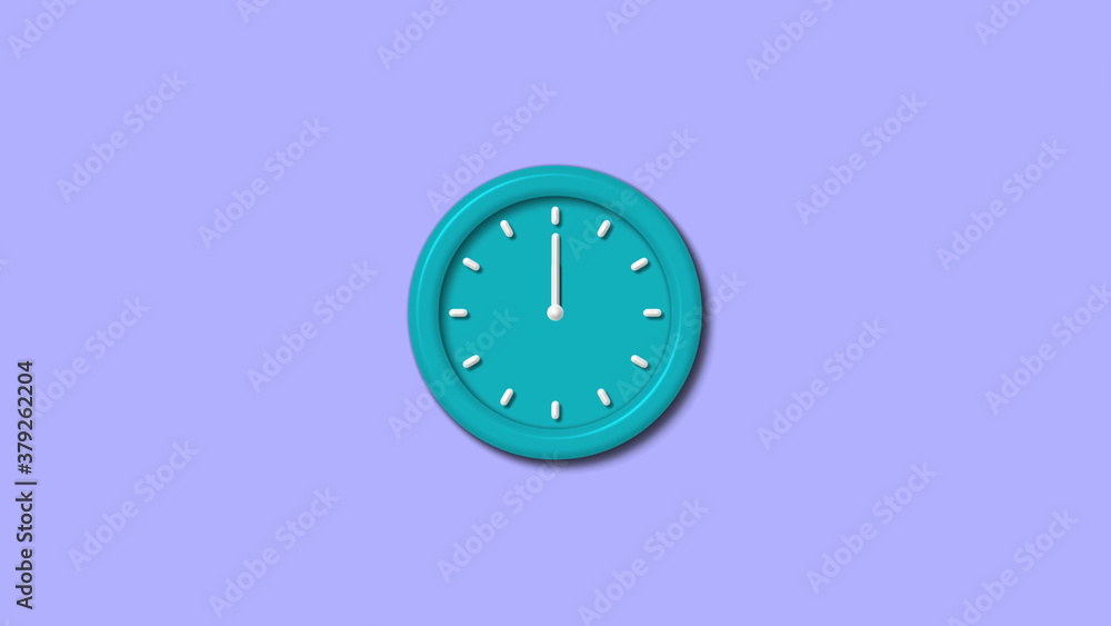 New cyan color 3d wall clock on blue light background,clock New cyan color 3d wall clock on blue light background,clock