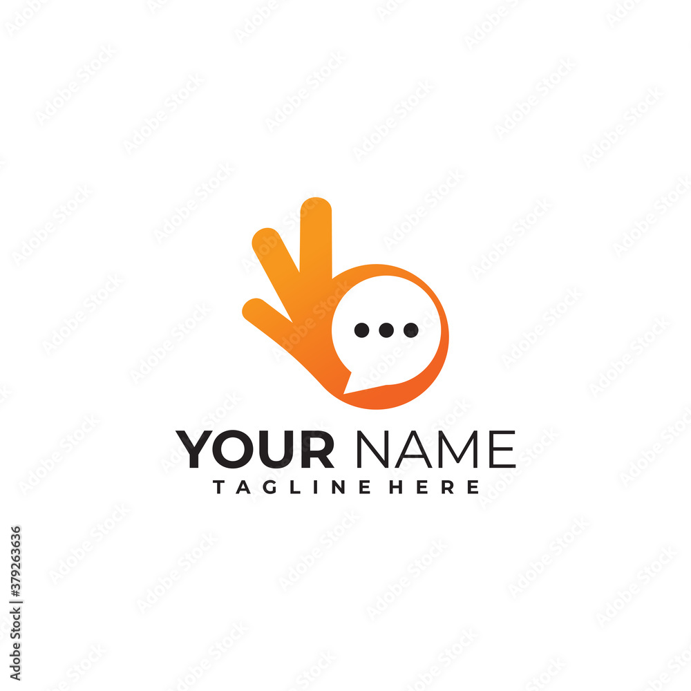 Fototapeta premium good chat logo icon vector isolated