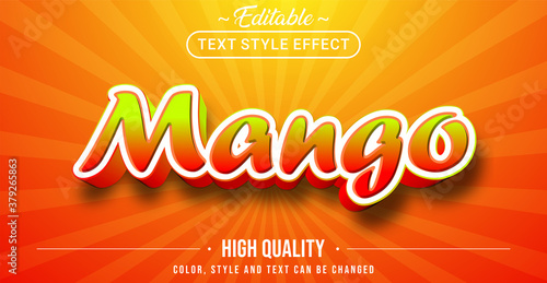 Editable text style effect - Mango theme style.